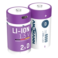 ANSMANN 1314-0005 Batterie ricaricabili agli ioni di litio tipo Mono D 6000