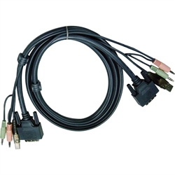 Aten 2L-7D02U, Cavo KVM, DVI-I USB Audio a DVI-I USB Audio, 1,8m