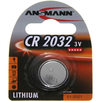 Batteria Bottone Litio, CR 2032, 3V, Blister 1pz (Ansmann 5020122)