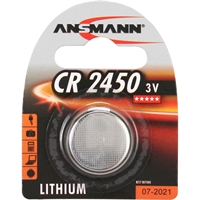 Batteria Bottone Litio, CR2450, 3V, Blister 1pz (Ansmann 5020112)
