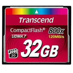Compact Flash Card.32GB U.Perf. 800X Pre Transcend (TS32GCF800)