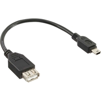 InLine® Adattatore USB 2.0 A femmina a Mini A maschio 5pin, cavo 0,2m