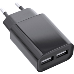 InLine® Alimentatore USB 100-240VAC, Out: 2x USB 5V/2100mA, nero