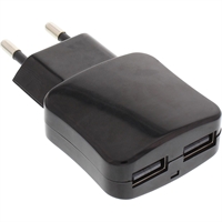 InLine® Alimentatore USB da rete elettrica, In: Europlug 100-240VAC, Out: 2 x prese USB 5V/2100mA, n
