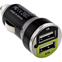 InLine® Alimentatore USB per Auto, In:12/24V, Out:USB 5V/2100mA, 45x25mm, nero