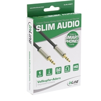InLine® Basic Cavo Audio Jack 3,5mm M / M, 1m, Slim, Flat, stereo