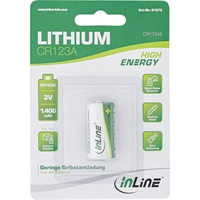 InLine® batteria al litio, batteria per foto, CR123A, 3V 1400mAh, 1pz.