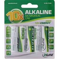 InLine® Batteria Alcalina High Energy, stilo AA LR6, 1,5V, Conf. 10pz