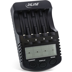 InLine® Caricabatterie rapido Premium, NiCd, NiMH AA e AAA, fino a 1000mA