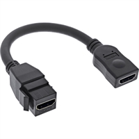 InLine® cavo adattatore HDMI Keystone 4K/60Hz, HDMI A F/F, nero, 0,2m