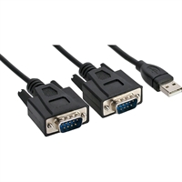 InLine® Cavo adattatore USB 2.0 a 2x 9pin Sub D M, 1,5m