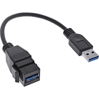 InLine® Cavo adattatore USB 3.2 Gen1, USB A maschio / Keystone femmina, 0,2m