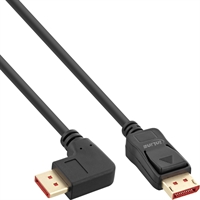 InLine® Cavo DisplayPort 1.4, 8K4K, ad angolo retto, nero/oro, 2m