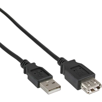 InLine® Cavo USB 2.0 A maschio / A femmina, 1,8m, prolunga, nero
