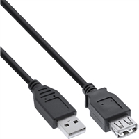 InLine® Cavo USB 2.0 A maschio / A femmina, 3m, prolunga, nero