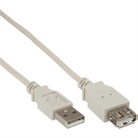InLine® Cavo USB 2.0 A maschio / A femmina, prolunga, beige, 0,3m