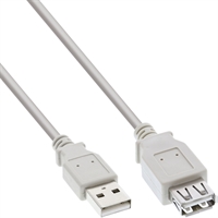 InLine® Cavo USB 2.0 A maschio / A femmina, prolunga, beige, 3m