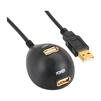 InLine® Cavo USB 2.0 A maschio / A femmina x2, Docking con base magnetica, 2m