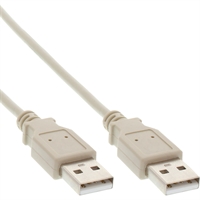 InLine® Cavo USB 2.0 A maschio / A maschio, beige, 0,3m