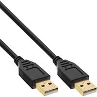 InLine® Cavo USB 2.0 A maschio / A maschio, dorato, nero, 3m