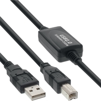 InLine® Cavo USB 2.0 A maschio / B maschio, Attivo Repeater, nero, 10m