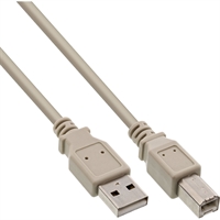 InLine® Cavo USB 2.0 A maschio / B maschio, beige, 0,5m