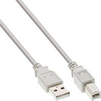 InLine® Cavo USB 2.0 A maschio / B maschio, beige, 1m
