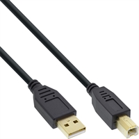 InLine® Cavo USB 2.0 A maschio / B maschio, dorato, nero, 1m