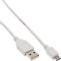 InLine® Cavo USB 2.0 Micro, A maschio / Micro B maschio, 0,3m, bianco
