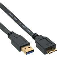 InLine® Cavo USB 3.0 A maschio / Micro B maschio, 1m, Piatto, dorato, nero