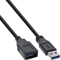 InLine® Cavo USB 3.2 Gen.1 A maschio / A femmina, 2m, nero