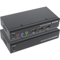 InLine® DVI KVM Extender via Lan RJ45, Audio, consol locale USB, FullHD, 50m Max