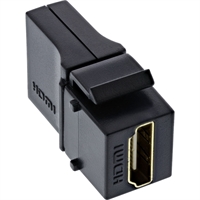 InLine® HDMI Keystone Snap-In insert 4K/60Hz, presa HDMI A, angolata, nero