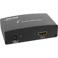 InLine® HDMI Splitter 2 porte, 3D, FullHD, HDCP, 4K2K compatibile, alimentatore
