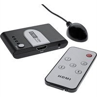 InLine® HDMI Switch 3 porte, 3D, FullHD, telecomando a infrarossi