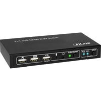 InLine® KVM Desktop Switch, 2-porte, HDMI 4K2K, USB 2.0 Hub, con Audio