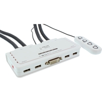 InLine® KVM Switch, 4 porte, USB DVI, Audio, all-in-one