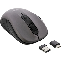 InLine® Mouse 3-in-1, Bluetooth + 2x radio 2,4 GHz, 5 puls., ottico, grigio/nero