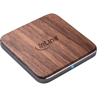 InLine® Qi woodcharge, caricabatterie rapido wireless per smartphone,  5/7,5/10W