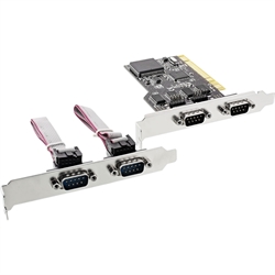 InLine® Scheda seriale, 32-bit PCI Bus, 4x Sud-D 9pin maschio, Moschip MCS9865