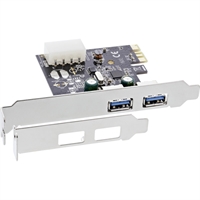 InLine® Scheda USB 3.0 PCIe, 2x porte est., Staffa Low profile inclusa, Nec Chip