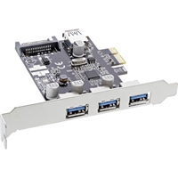 InLine® Scheda USB 3.0 PCIe, porte 3+1, conn. SATA, incl. staffa low profile