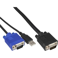 InLine® Set cavi KVM Switch USB & VGA, 1,8m cablaggio All-in-One