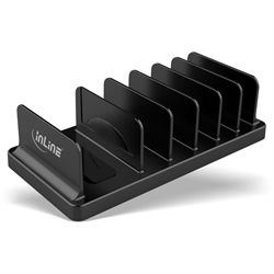 InLine® Supporto Multi-Stand con 6 scomparti per scrivania e ripiani, nero