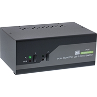 InLine® Switch KVM Desktop , 2 porte, Dual-Monitor DP 1.2, 4K, USB 3.0, Audio