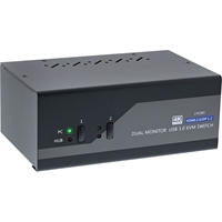 InLine® Switch KVM Desktop, 2 porte, Dual Monitor, DP + HDMI, 4K, USB 3.0, Audio