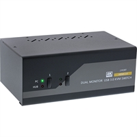 InLine® Switch KVM Desktop , 2 porte, Dual Monitor, HDMI, 4K, USB 3.0, Audio