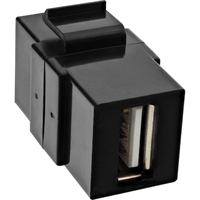 InLine® USB 2.0 Keystone Snap-In insert, USB A fem./fem., alloggiamento nero
