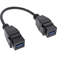 InLine® USB 3.2 Gen1 2x cavo adattatore keystone, 2x presa keystone USB A, 0,2m