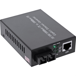 InLine®,Network Media Converter 10/100/1000Mb/s TP a LWL (SC Duplex), SM, 20km